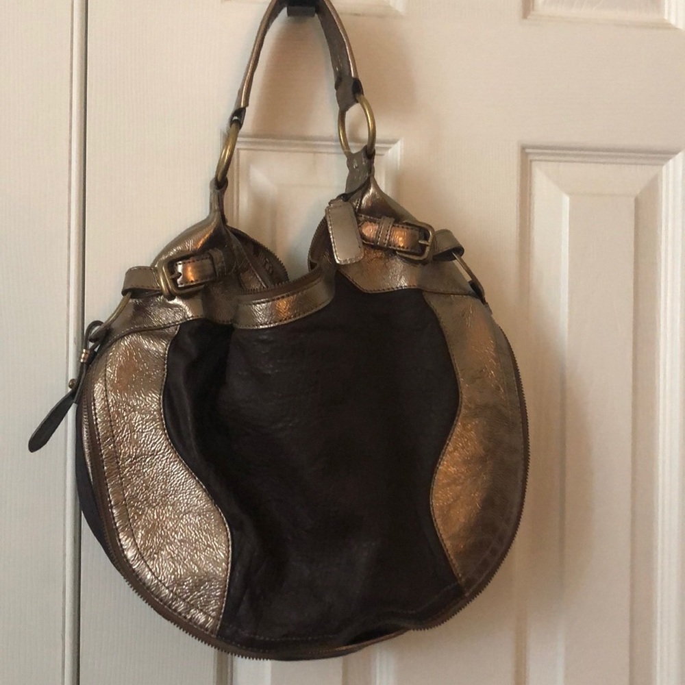 Beautiful Kate Landry leather / bronze hobo purse